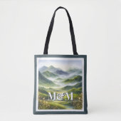 Tote Bag Esthétique des Highlands d'Écosse, monogramme mode (Devant)