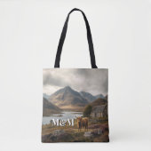 Tote Bag Esthétique des Highlands d'Écosse, monogramme mode (Devant)