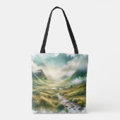 Tote Bag Esthétique des Highlands d'Écosse, monogramme mode (Dos)
