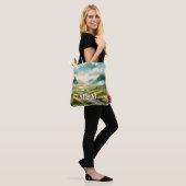 Tote Bag Esthétique des Highlands d'Écosse, monogramme mode (Sur le modèle)