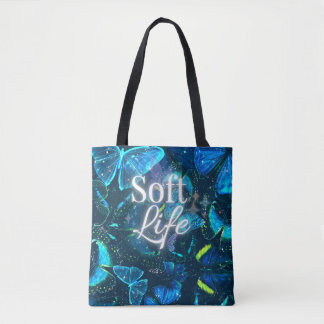 Tote Bag esthétique papillon bleu vie douce inspiration sta