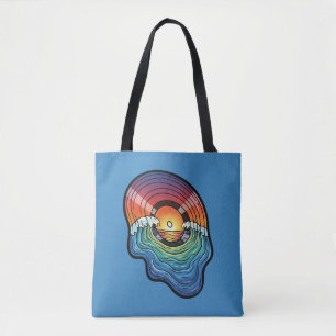 Tote Bag esthétique vinyle vague coucher de soleil rétro