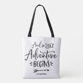 Tote Bag Et Donc L'Aventure Commence À La Main Lettré (Dos)