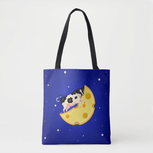Tote Bag Et la vache s'est cognée sur la lune au fromage (Devant)
