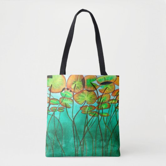 Tote Bag étang vert serein avec lilypads (Devant)