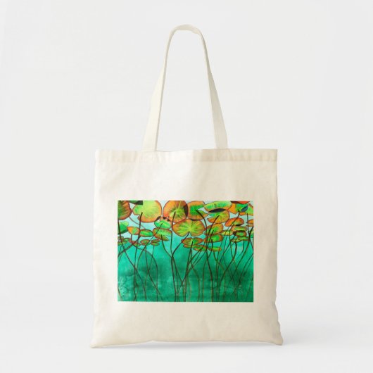 Tote Bag étang vert serein avec nénuphars (Devant)