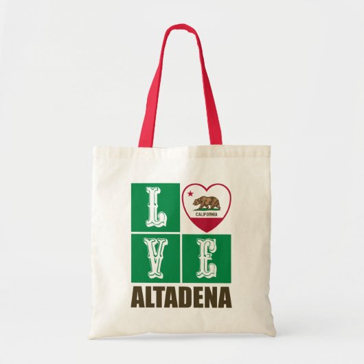 Tote Bag Etat de Californie - Drapeau Coeur Altadena (Devant)