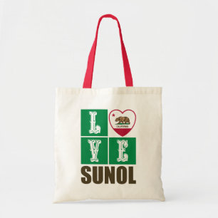 Tote Bag État de Californie Drapeau Coeur Sunol