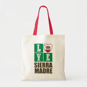 Tote Bag Etat de la Californie Drapeau Heart Sierra Madre