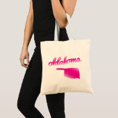 Tote Bag État de l'Oklahoma dans le rose (Devant (produit))