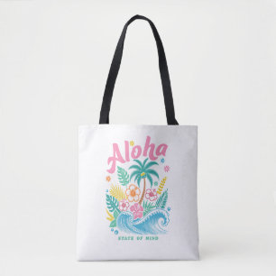 Tote Bag "État d'esprit Aloha" Funny Boho Coastal