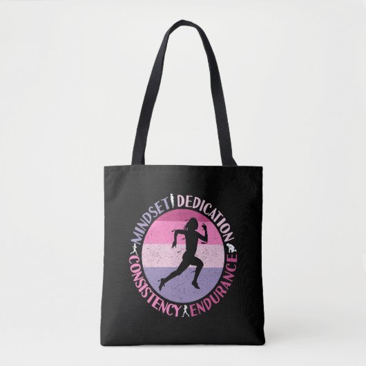 Tote Bag État d'esprit de course - Citation d'endurance de  (Devant)