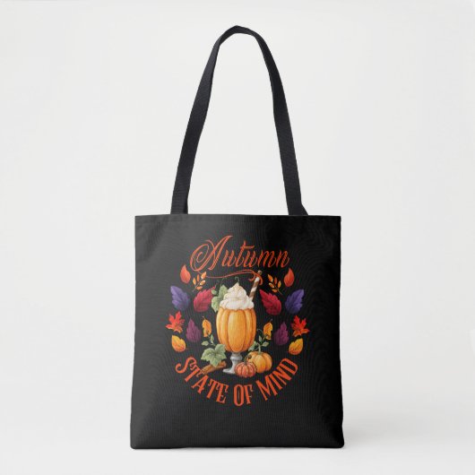 Tote Bag État D'Esprit Noir Automne (Devant)
