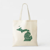 Tote Bag État vert des villes du Michigan (Dos)