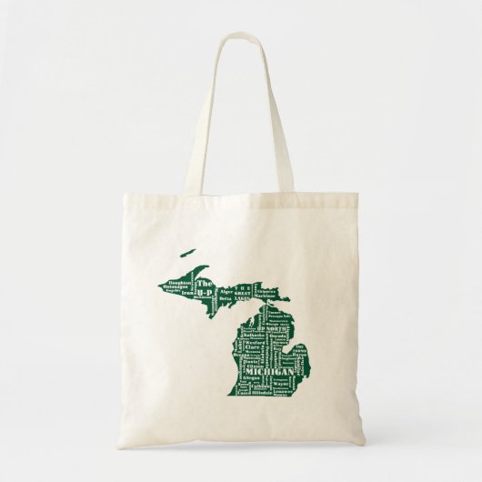 Tote Bag État vert des villes du Michigan (Devant)