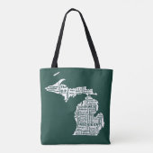 Tote Bag État vert des villes du Michigan (Dos)