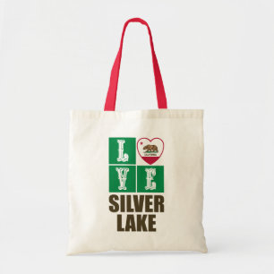 Tote Bag États de Californie Drapeau Heart Silver Lake