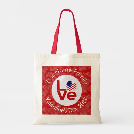 Tote Bag États-Unis Amérique Red LOVE Drapeau Personnalisé (Dos)