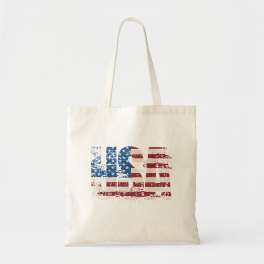 Tote Bag Etats-Unis gruner la conception de texte avec drap (Devant)