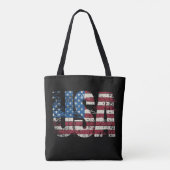 Tote Bag Etats-Unis gruner la conception de texte avec drap (Dos)