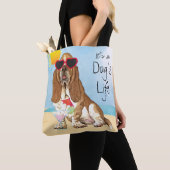 Tote Bag Été Basset Hound (De près)