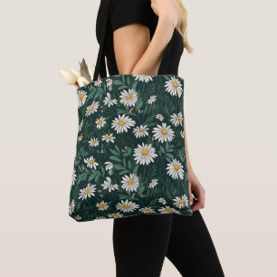 Tote Bag Été blanc pâté de marguerite
