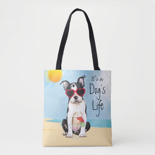 Tote Bag Été Boston Terrier (Devant)
