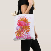 Tote Bag Été flamant rose  (De près)