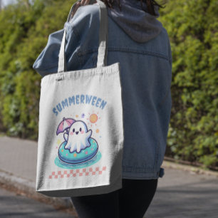 Tote Bag Eté Halloween vacances Pastel Ghost