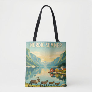 Tote Bag Été nordique – Voyages vintage dans les fjords sca