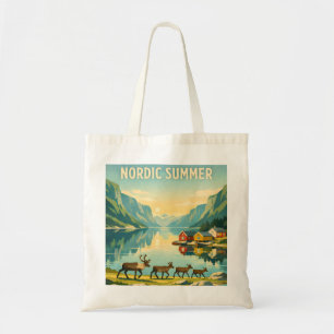 Tote Bag Été nordique – Voyages vintage dans les fjords sca