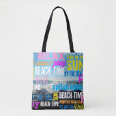 Tote Bag Été Plage Temps Amusement (Devant)