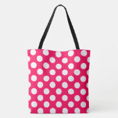 Tote Bag Été rose et point de polka blanc personnalisé (Dos)