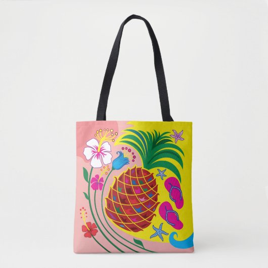 Tote Bag Été Tropical à l'Ananas (Devant)