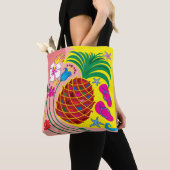 Tote Bag Été Tropical à l'Ananas (De près)