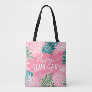 Tote Bag Été tropique vintage branché. Lettering profiter s