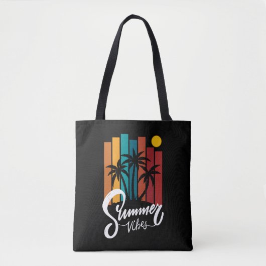 Tote Bag Été Vibes Plage Vacances Rétro Été (Devant)