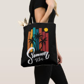Tote Bag Été Vibes Plage Vacances Rétro Été (De près)