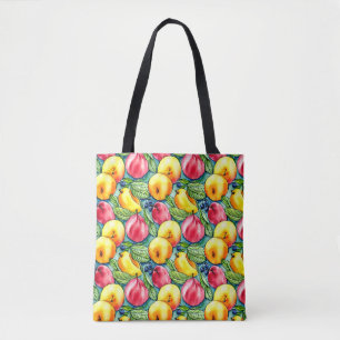 Tote Bag Eté vintage fruit aquarelle motif