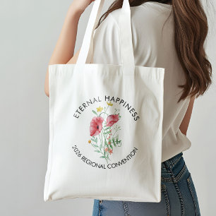 Tote Bag Eternal Happiness 2026 Convention avec fleurs