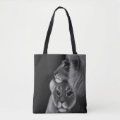 Tote Bag Éternel Bond : L'amour du lion dans les ombres (Devant)