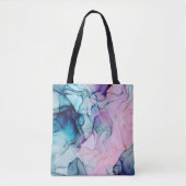 Tote Bag Éthérée Turquoise rose pourpre encre glamour moder (Devant)