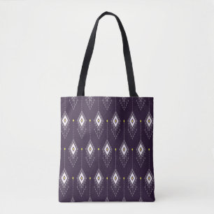 Tote Bag Ethnique avec rhombus géométrique forme transparen
