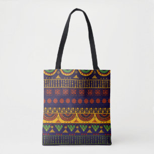 Tote Bag Ethno Tribal : Conception Motif transparente.