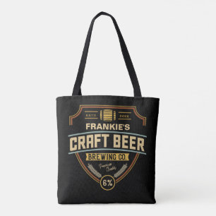 Tote Bag Étiquette de bière artisanal personnalisé brasseri