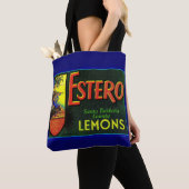 Tote Bag étiquette de caisses de citrons Estero dans les an (De près)