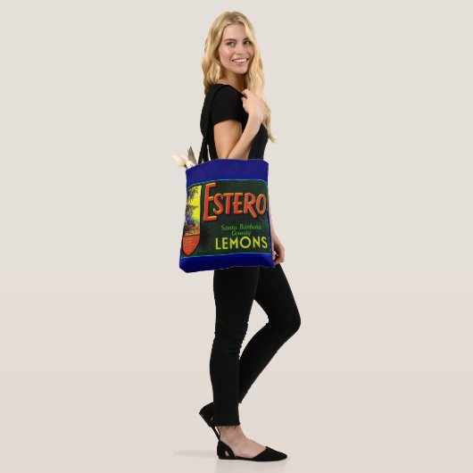 Tote Bag étiquette de caisses de citrons Estero dans les an (Sur le modèle)