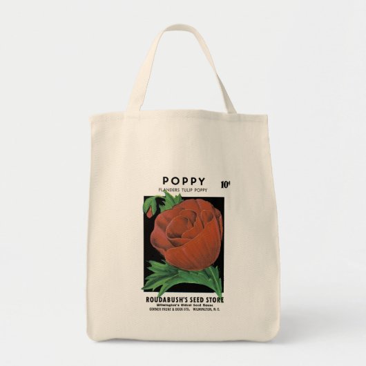Tote Bag Étiquette de paquets de graines de pavot (Devant)