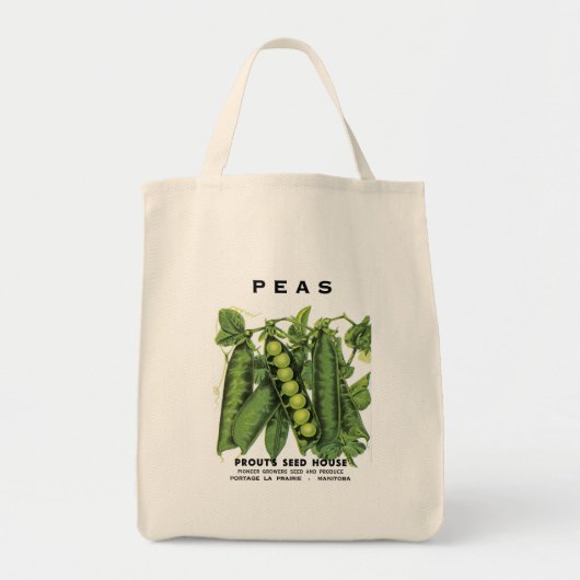 Tote Bag Étiquette de paquets de graines de pois (Devant)