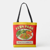 Tote Bag étiquette de pois et de carottes de Fern Park dans (Dos)